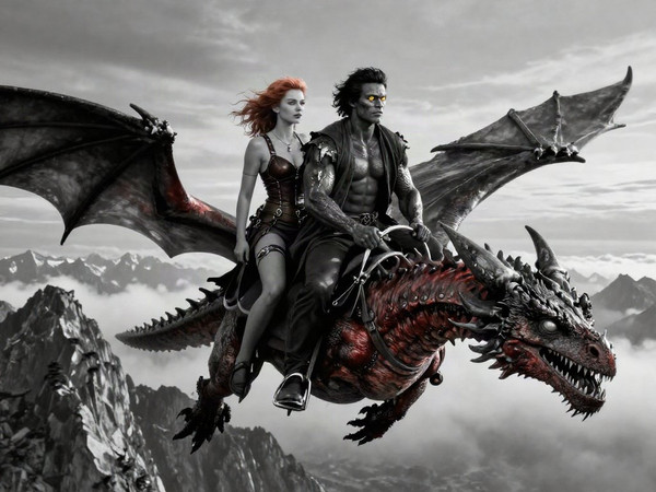 Z-Image Turbo — Dragonrider at Dawn — Film Noir