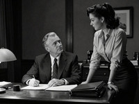 Z-Image Turbo generated image for Office Heat Classics - Film Noir