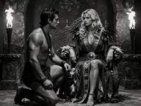 Z-Image Turbo generated image for Tribal Guardian's Desire - Film Noir