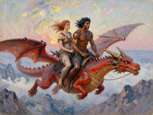 Z-Image Turbo — Dragonrider at Dawn — Impressionism