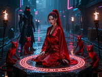 Z-Image Turbo generated image for Altar of Desire - Neo Noir