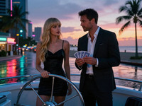 Z-Image Turbo generated image for Luxury Yacht Romance - Neo Noir