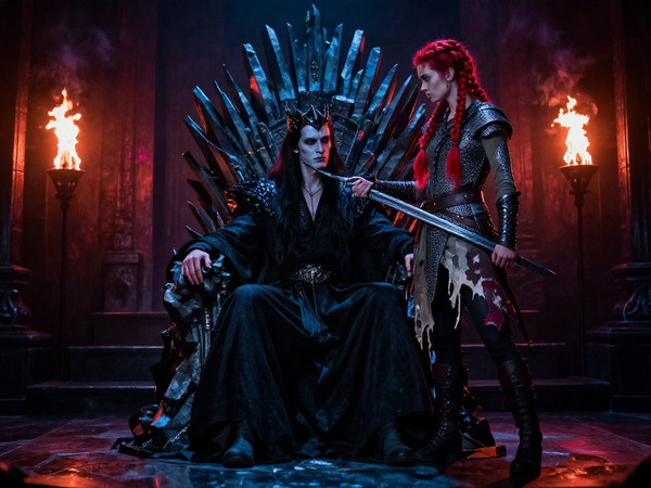 Z-Image Turbo — The Shieldmaiden and the Dark Lord — Neo Noir