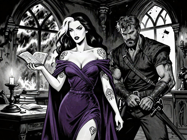 Z-Image Turbo — A Night in the Sorceress's Tower — Noir Comic