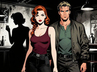 Z-Image Turbo generated image for Speakeasy Hidden Tension - Noir Comic