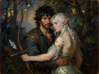 Z-Image Turbo — Fantasy Romance in the Whispering Grove — Oil Painting