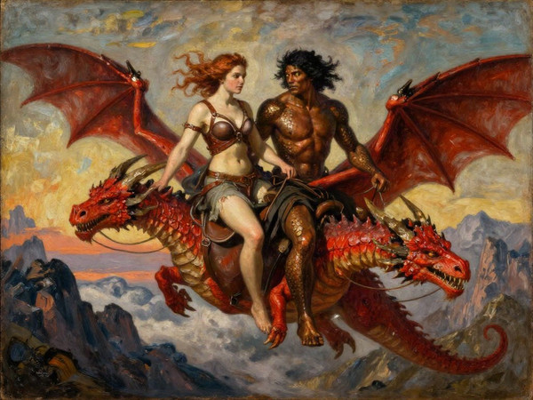 Z-Image Turbo — Dragonrider at Dawn — Oil Painting