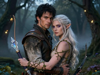 Z-Image Turbo generated image for Fantasy Romance in the Whispering Grove - Photorealistic