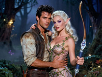 Z-Image Turbo generated image for Fantasy Romance in the Whispering Grove - Pin-Up
