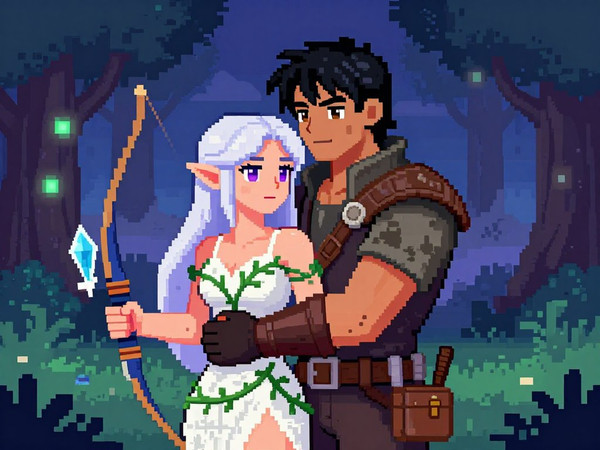 Z-Image Turbo — Fantasy Romance in the Whispering Grove — Pixel Art