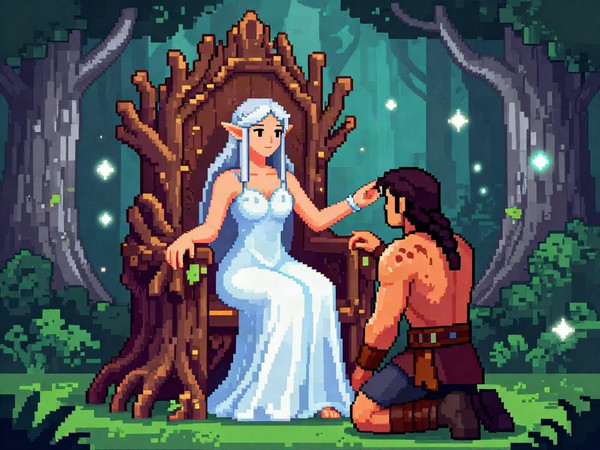 Z-Image Turbo — The Elven Queen's Champion — Pixel Art
