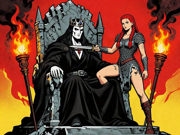 Z-Image Turbo — The Shieldmaiden and the Dark Lord — Pop Art