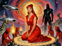 Z-Image Turbo generated image for Altar of Desire - Retro Sci-Fi