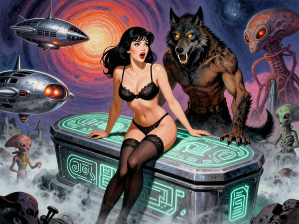 Z-Image Turbo — Moonlit Horror-Erotica Blend — Retro Sci-Fi