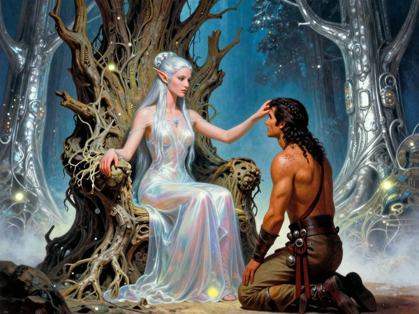 Z-Image Turbo — The Elven Queen's Champion — Retro Sci-Fi