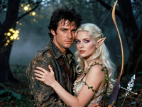 Z-Image Turbo generated image for Fantasy Romance in the Whispering Grove - Retro