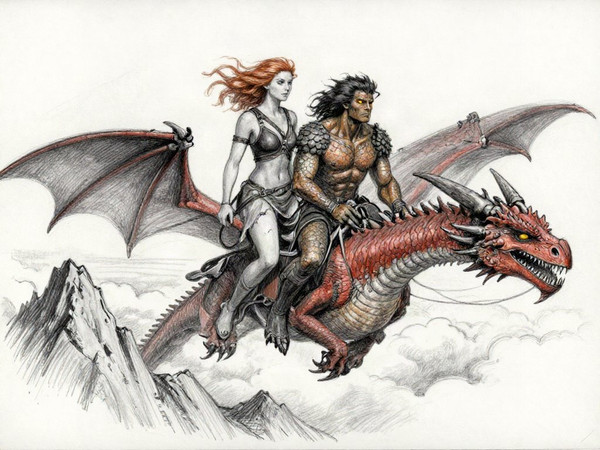 Z-Image Turbo — Dragonrider at Dawn — Sketch