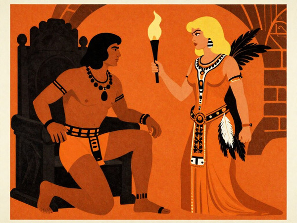 Z-Image Turbo — Tribal Guardian's Desire — Vintage Poster