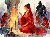 Z-Image Turbo generated image for Altar of Desire - Watercolor