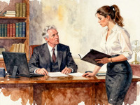 Z-Image Turbo generated image for Office Heat Classics - Watercolor