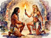 Z-Image Turbo generated image for Tribal Guardian's Desire - Watercolor