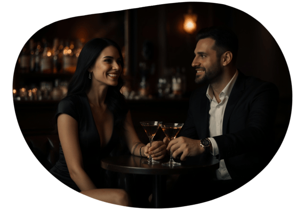 Incontro Bollente al Bar dell'Hotel date idea illustration