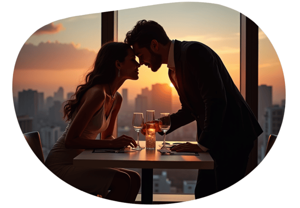 International Office Romance date idea illustration