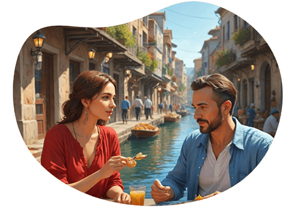 Istanbul Sunset Meze Date date idea illustration