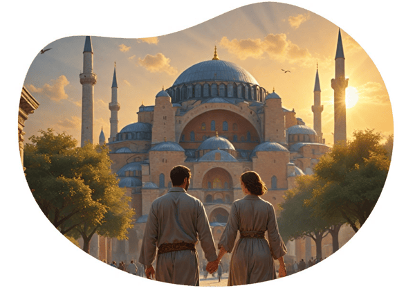 Istanbul Sunset Stroll and Historic Discovery date idea illustration