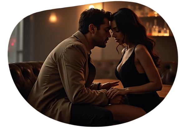 Juego de sospechas y seducción date idea illustration