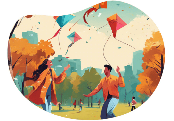 Kite Flying Adventure date idea illustration