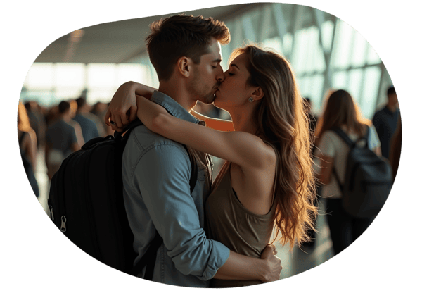 Long Distance Lovers' Reunion date idea illustration