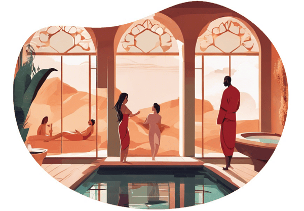 Luxurious indoor spa experience in Ankara date idea illustration