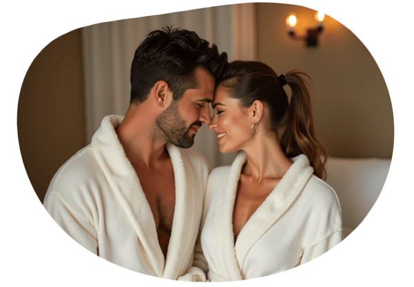 Luxurious Spa Indulgence and Intimate Evening date idea illustration