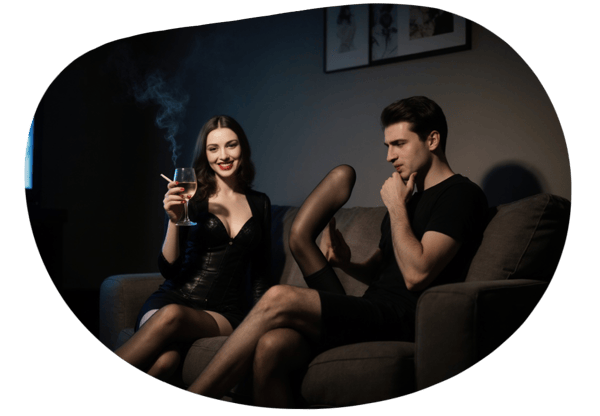 Marias Nylon-Gefängnis: Ein Abend voller Spannung und Lust date idea illustration