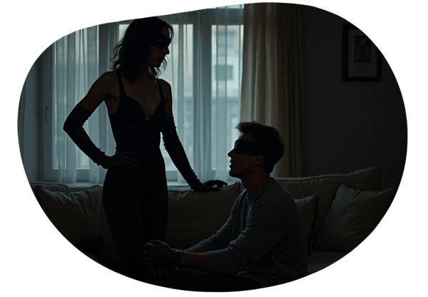 Masked Abduction Fantasy date idea illustration