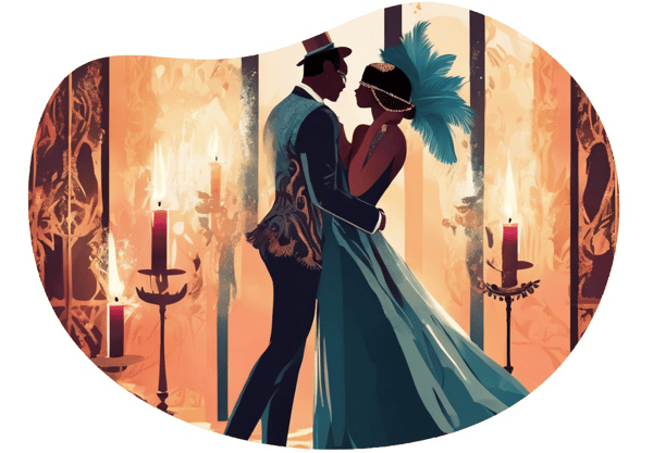 Masquerade Mystique date idea illustration