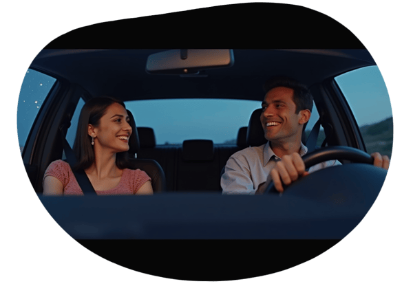 Midnight Drive Under the Stars date idea illustration