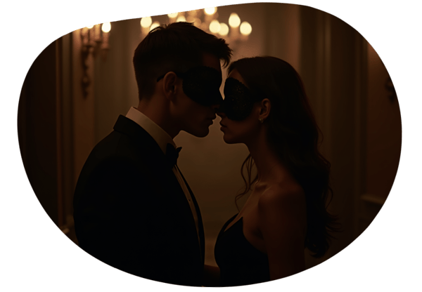 Midnight Masquerade Seduction date idea illustration