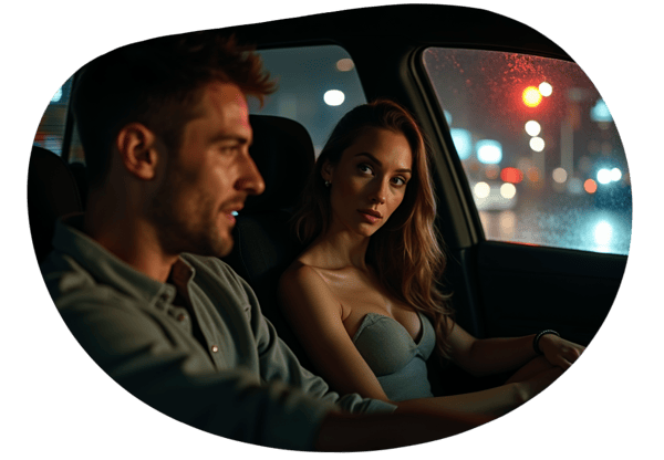 Midnight Taxi Ride Home date idea illustration