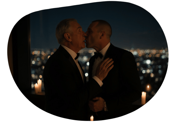 Morphing into Brian for a Steamy Encounter with Ian date idea illustration