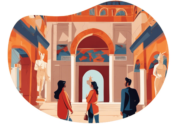 Museum Crawl in Ankara date idea illustration