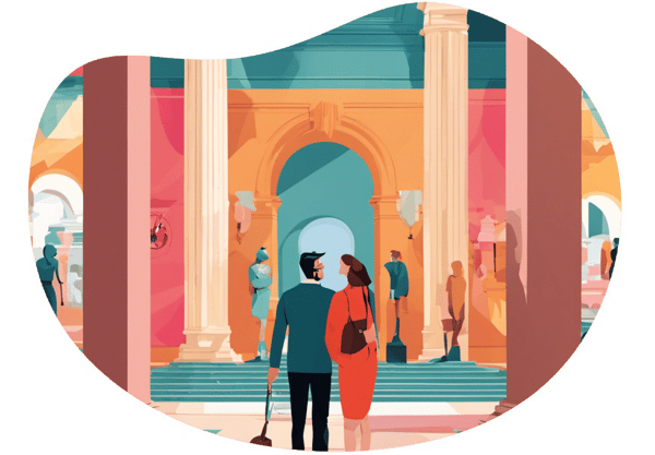 Museum Scavenger Hunt date idea illustration