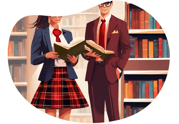 Naughty Academia: The Professor's Red Secret date idea illustration
