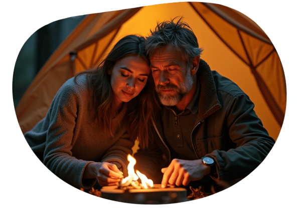 Naughty Camping Adventure in the Woods date idea illustration