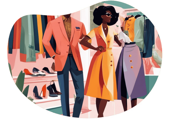 Naughty Fitting Room date idea illustration