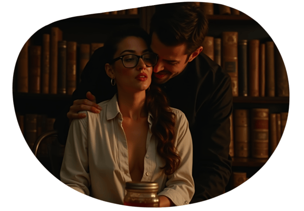 Naughty Librarian and the Honey Seeker date idea illustration