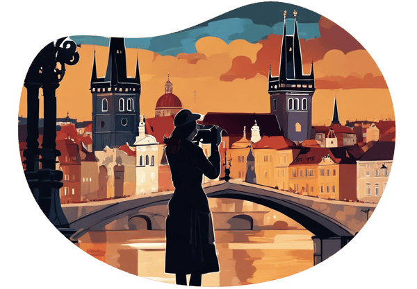Night Photography in Prague date idea illustration