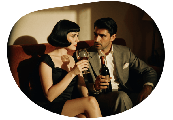 Noche de Vinos y Confidencias con Heidi date idea illustration