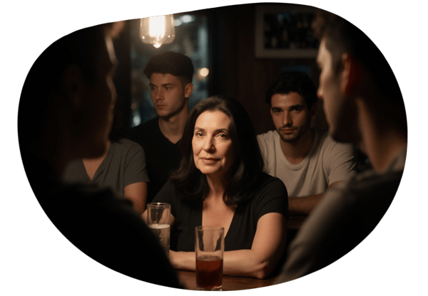 Noite de Tentação no Bar date idea illustration